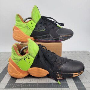Adidas Harden Vol 4 Size 8.5 Men's Two Tone Black Green Orange FV4713 Basketball